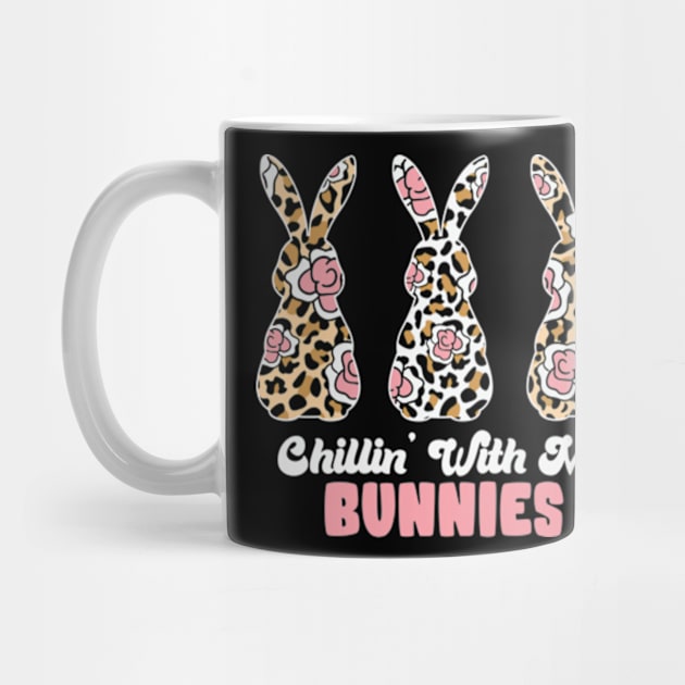 Cute Leopard Easter Bunny Chillin' with My Bunnies by Davidsmith